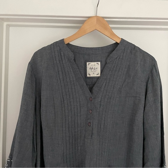 Style & Co Boho Eyelet Sleeve Top Size 3XL - Picture 3 of 8